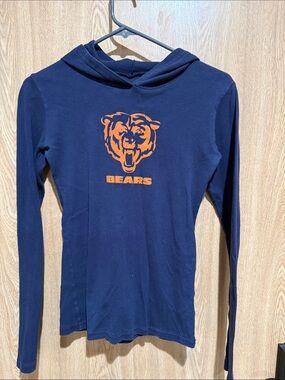Women’s Navy Chicago Bears Hooded Long-Sleeve Top